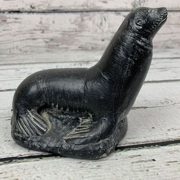The Wolf‎ Sculptures Hand Made Figurine Seal/Sea Lion - Made in Canada - Picture 1 of 8